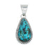 Navajo Authentic Turquoise Sterling Silver Pendant AX130192